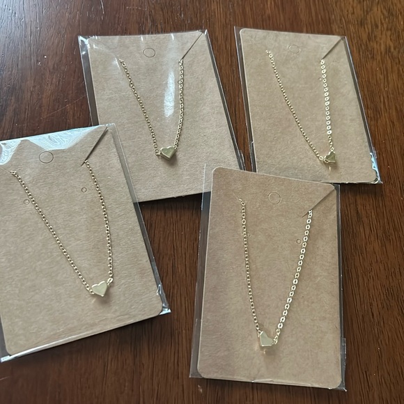 💕5/$15 Set of 4 Gold heart Necklaces, NEW - Picture 1 of 4